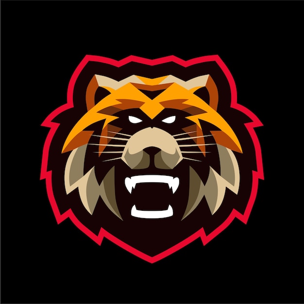 Logotipo de juego de mascota de cabeza de tigre