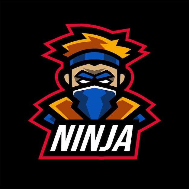 Logotipo de juego de mascota ninja