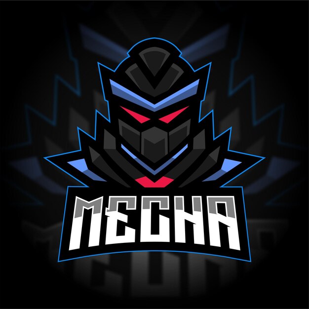 Logotipo de juego de mascota robot mecha