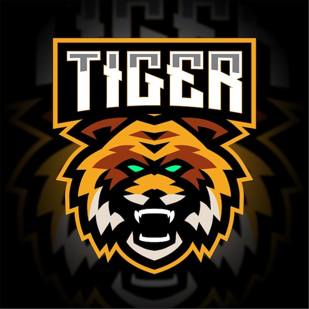 Logotipo de juego de mascota de tigre enojado