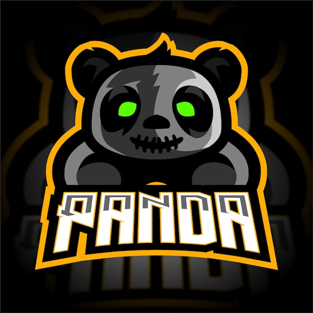 Logotipo de juego de mascota zombie panda