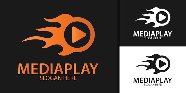 Logotipo de juego moderno abstracto. Botón de reproducción Logotipo del reproductor multimedia