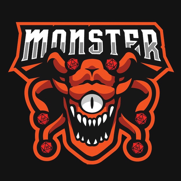 Vector el logotipo del juego de monstruo esport