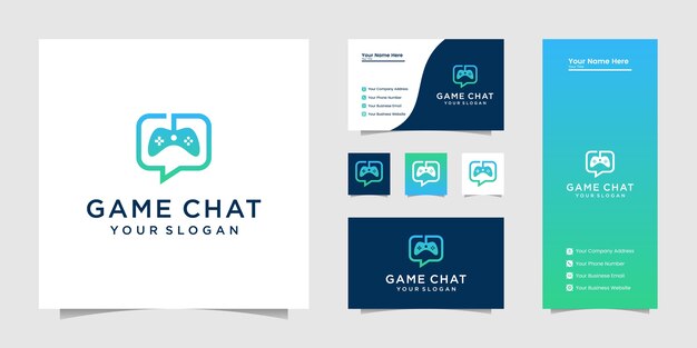 Logotipo de juego y tarjeta de visita de Joystick Chat Symbol