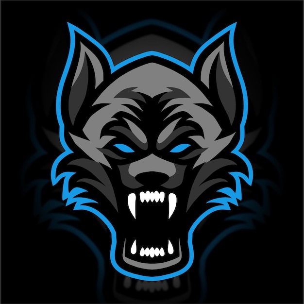 Logotipo de juegos de mascota de lobos enojados