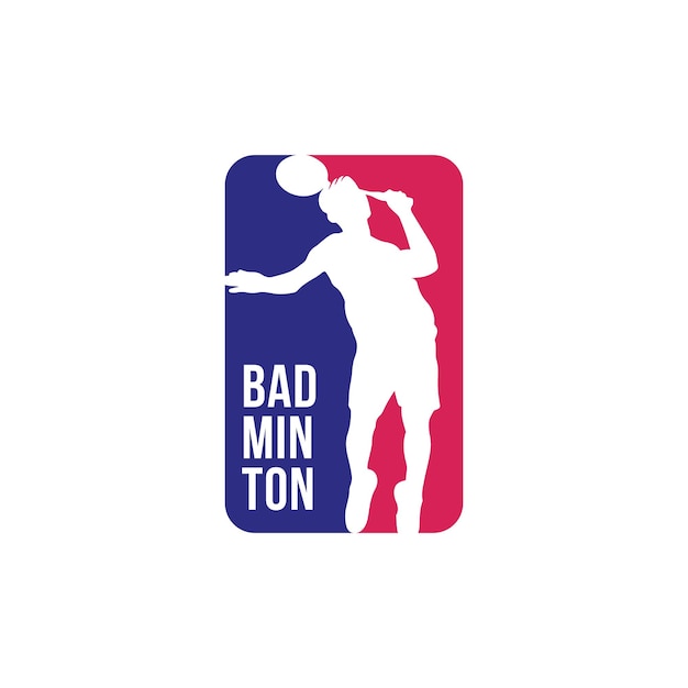 Logotipo de jugador de bádminton apasionado moderno en acción plantilla de diseño de logotipo de bádminton creativo