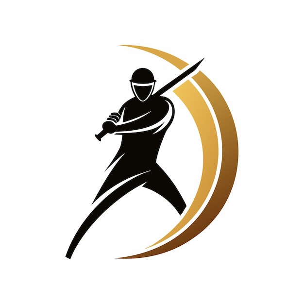 un logotipo para un jugador de béisbol con un bate en la mano