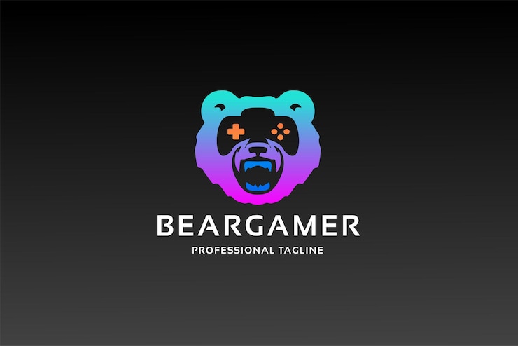 Vector logotipo de jugador de oso