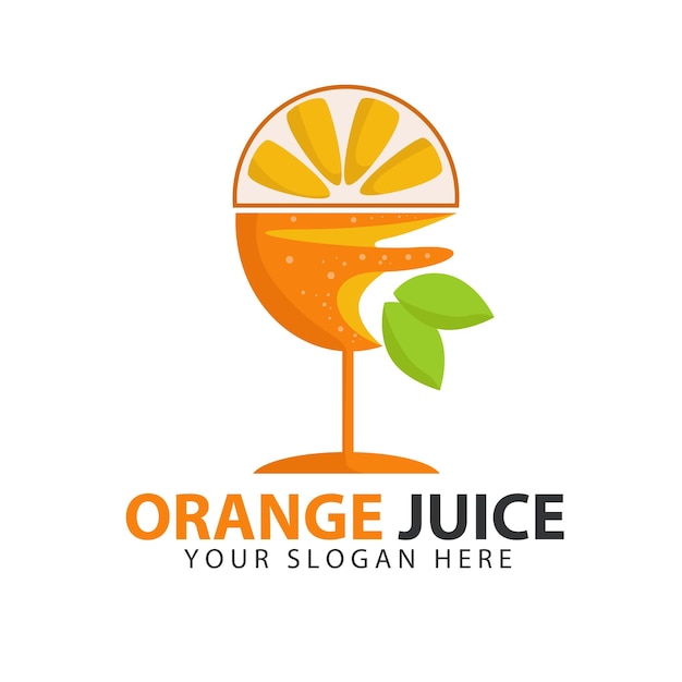 Logotipo de jugo de fruta Logotipo de bebida fresca Logotipo de jugo de naranja
