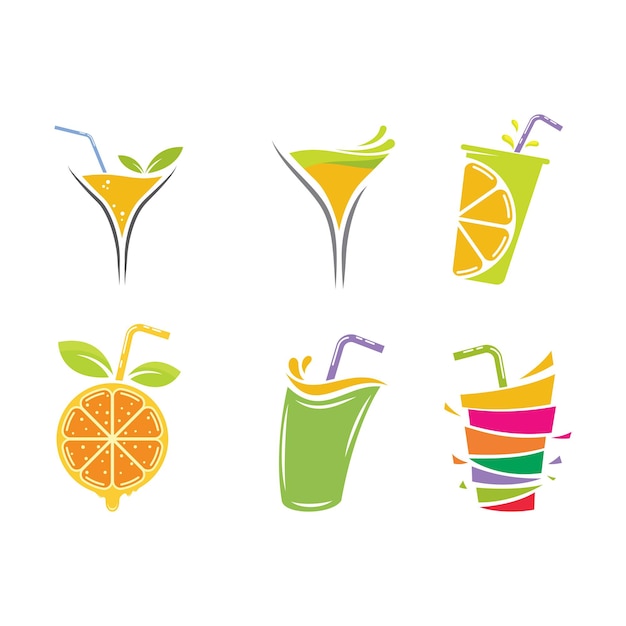 Logotipo de jugo marca de bebida fresca