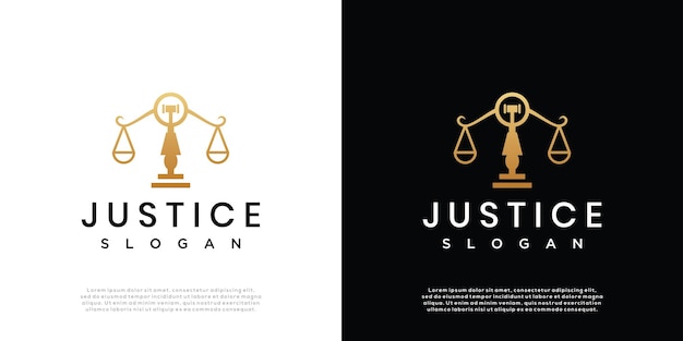 Logotipo de la justicia simple o del juez Concepto de símbolo para el diseño del logotipo del bufete de abogados