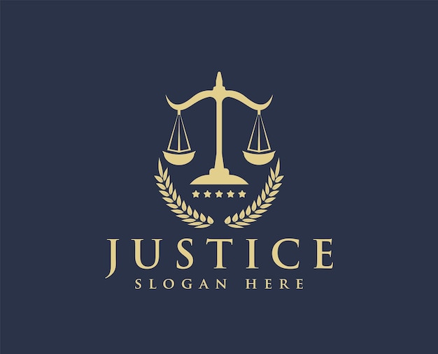 Logotipo de la justicia, vector de diseño del logotipo de la ley, bufete de abogados