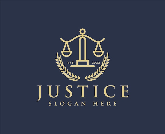 Logotipo de la justicia, vector de diseño del logotipo de la ley, bufete de abogados