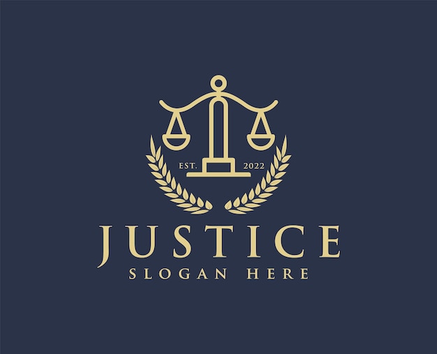 Logotipo de la justicia, vector de diseño del logotipo de la ley, bufete de abogados