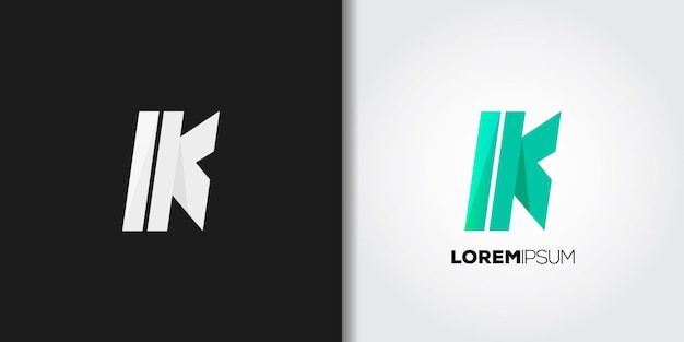 Logotipo de k en cursiva verde