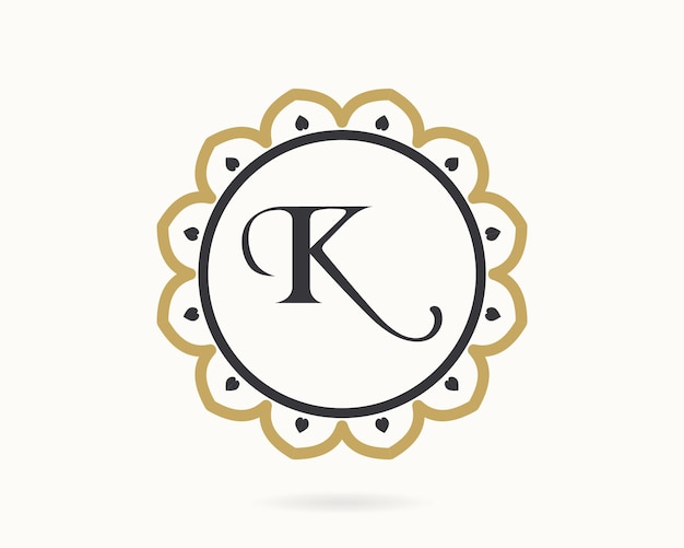 Logotipo K Letra de lujo k vector monograma Letra K diseño de logotipo elegante y decorativo
