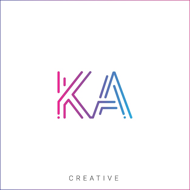 El logotipo de KA Latter Template Vector Colorful Monogram Symbol Font Logotipo de diseño moderno basado en el logotipo inicial