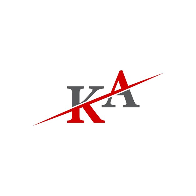 Logotipo KA minimalista con línea diagonal dinámica