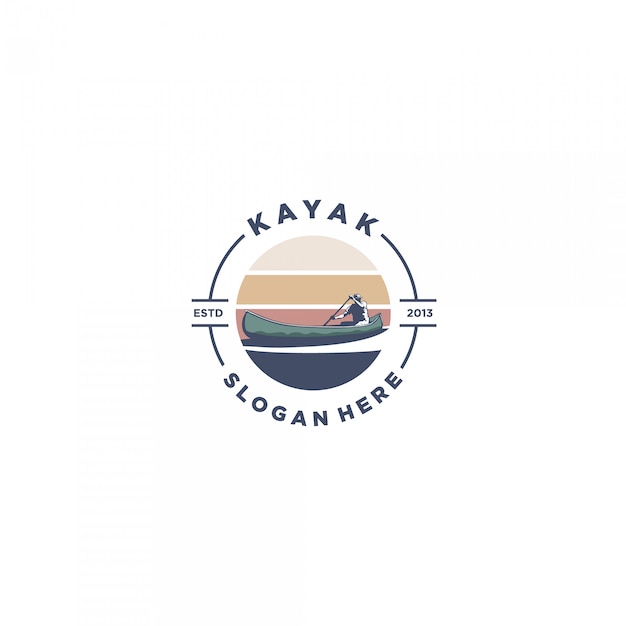 logotipo de kayak vintage