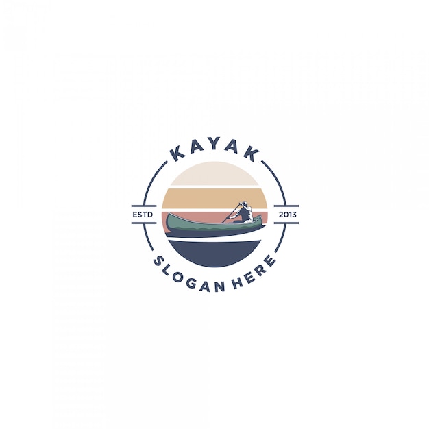 Logotipo de kayak vintage