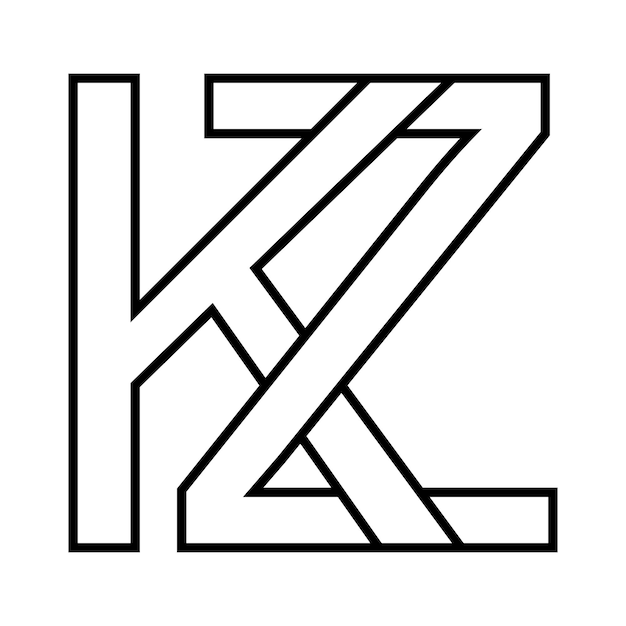 Logotipo Kazajstán kz zk icono letras dobles logotipo zk