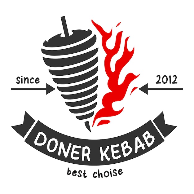 Logotipo de kebab Doner para restaurantes y mercados