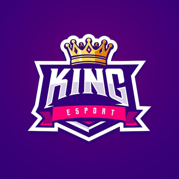 Vector logotipo de king crown esport