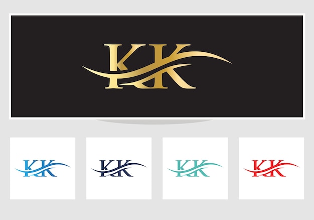 Logotipo de KK Diseño de logotipo de letra KK de monograma Diseño de logotipo de carta de vector KK con moda moderna