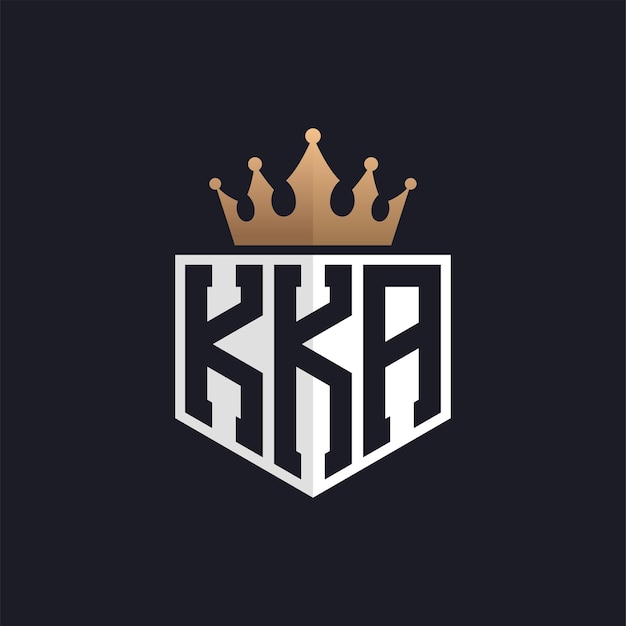 Logotipo KKA de lujo con corona iniciales elegantes logotipo de letra KKA para marcas exclusivas letra KKA monograma para negocios de alta gama