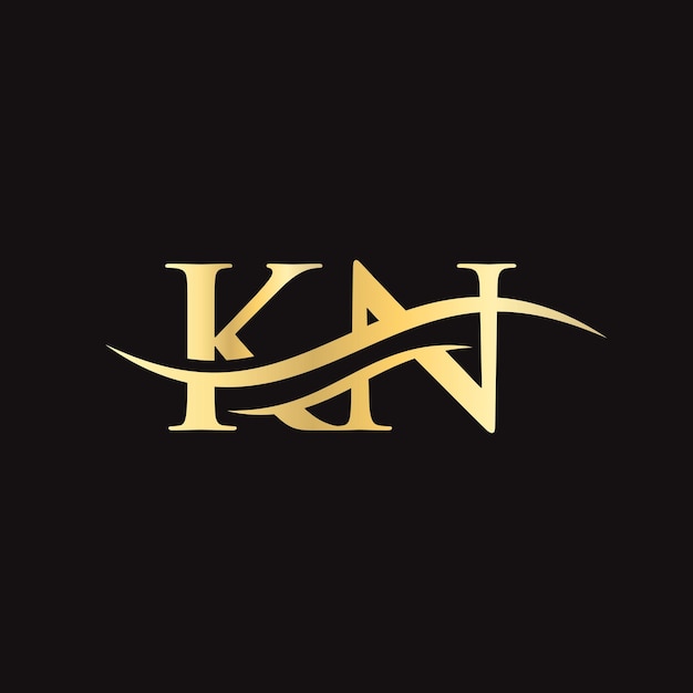 Logotipo KN Carta de monograma Diseño de logotipo KN Vector Diseño de logotipo de letra KN con moda moderna