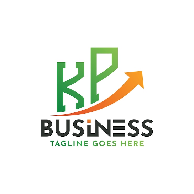 Vector el logotipo de kp finanzas la letra del logotipo kp éxito empresarial kp crecimiento flecha el diseño del logotipo de éxito financiero