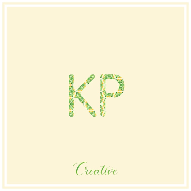 Logotipo de KP Verde Natural Diseño de logotipo de KP Vector Ilustración de logotipo creativo Monograma de logotipo mínimo