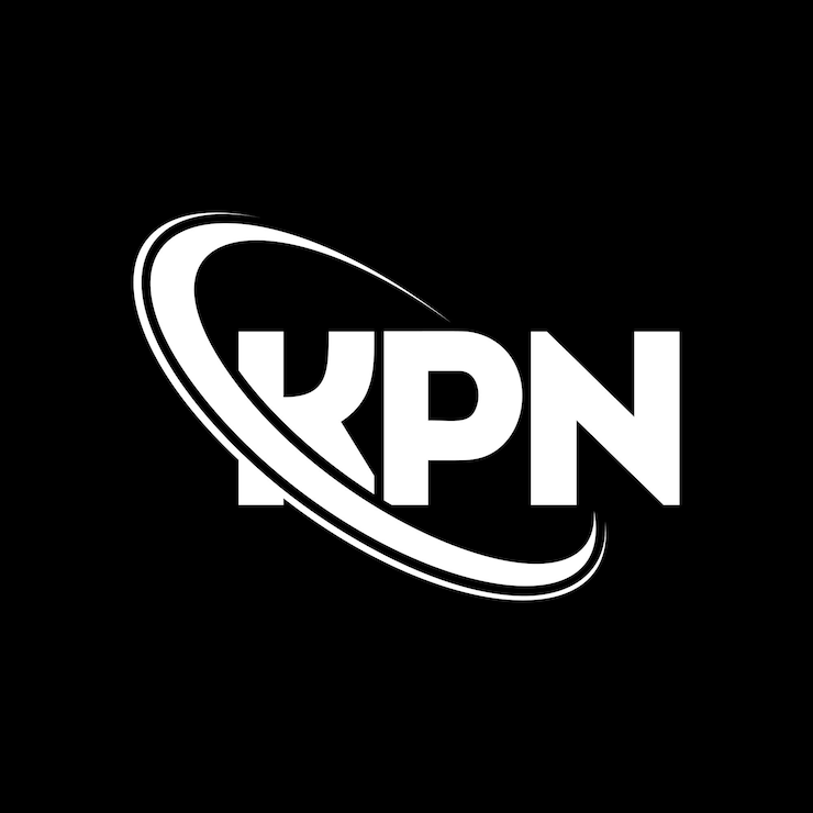 Vector el logotipo kpn, la letra kpn, las iniciales kpn, vinculado con un círculo y un monograma en mayúsculas, la tipografía kpn para el negocio tecnológico y la marca inmobiliaria.