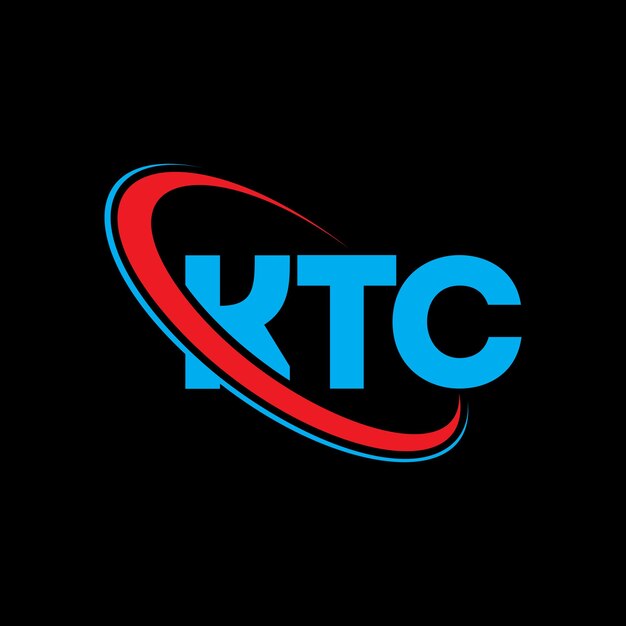 El logotipo KTC, la letra KTC, el diseño del logotipo de la carta KTC, las iniciales, el logotipo de KTC vinculado con un círculo y un monograma en mayúsculas, la tipografía de KTC para el negocio tecnológico y la marca inmobiliaria.