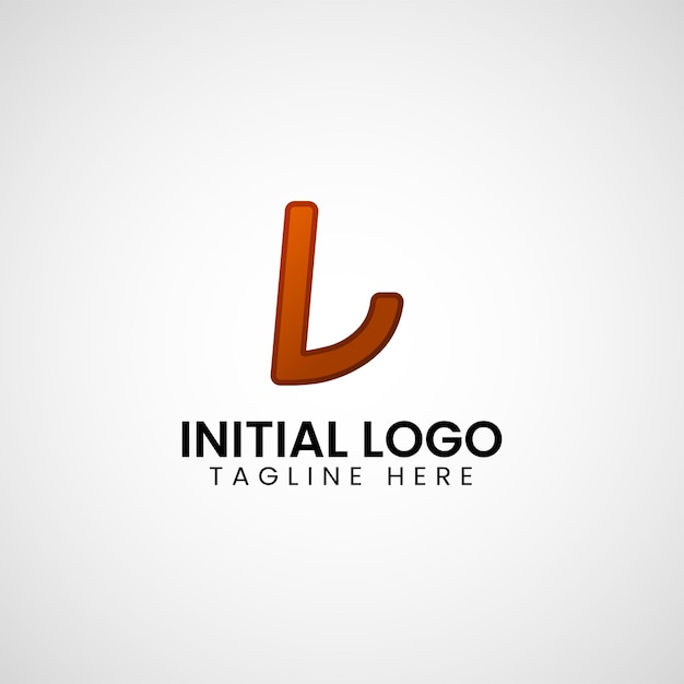 Vector logotipo de l diseño de icono colorido degradado inicial