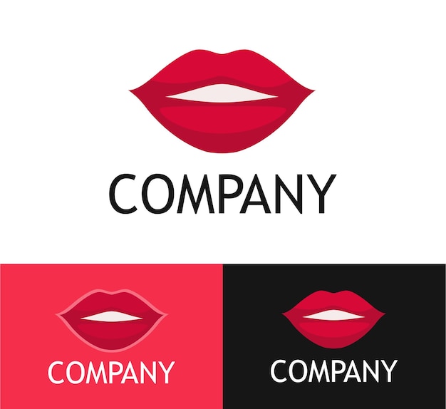 Logotipo con labios de mujer hermosa