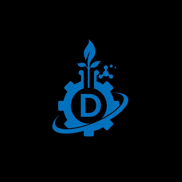 Vector logotipo del laboratorio químico abstracto con la letra d
