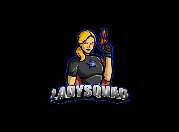 Vector logotipo de lady squad esport