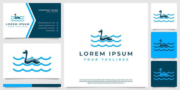 logotipo de lago de criaturas históricas en un estilo moderno