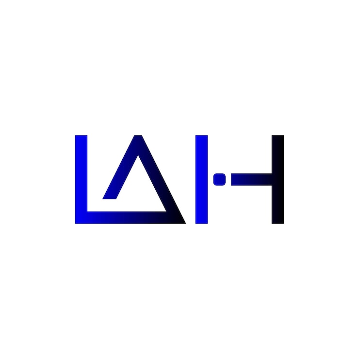 Vector el logotipo de lah, el monograma inicial, la marca, la letra, el sello, el diseño de símbolos de tipografía minimalista moderna.