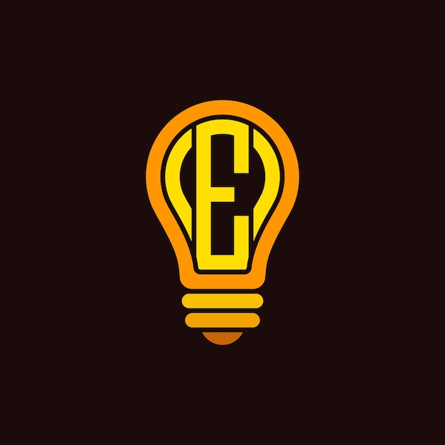 Logotipo de la lámpara con la letra E