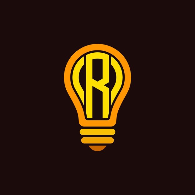 Logotipo de la lámpara con la letra R