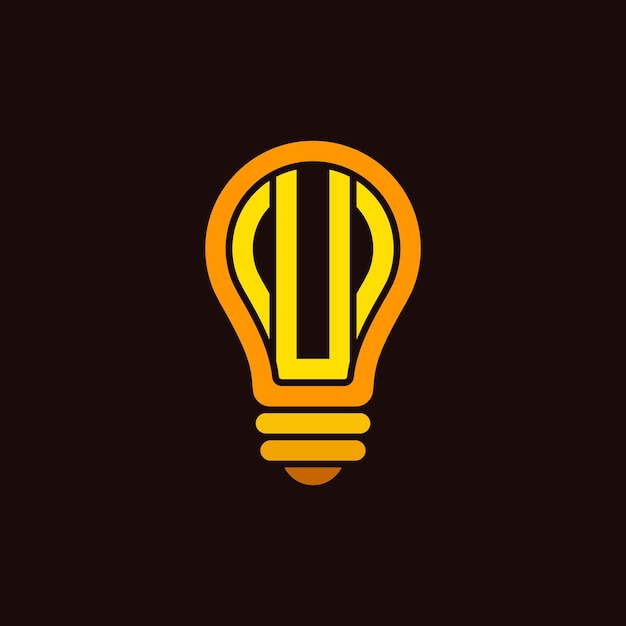 Logotipo de la lámpara con la letra U