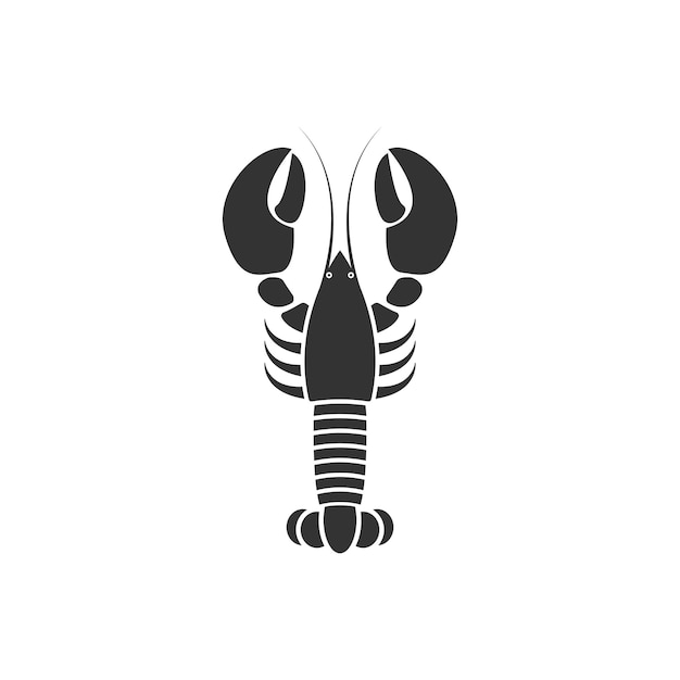 Logotipo de langosta langosta aislada sobre un fondo blanco