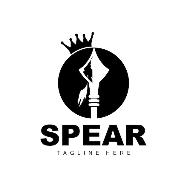 Logotipo de lanza Arma arrojadiza de largo alcance Diseño de icono de destino Producto y marca de empresa Ilustración de icono
