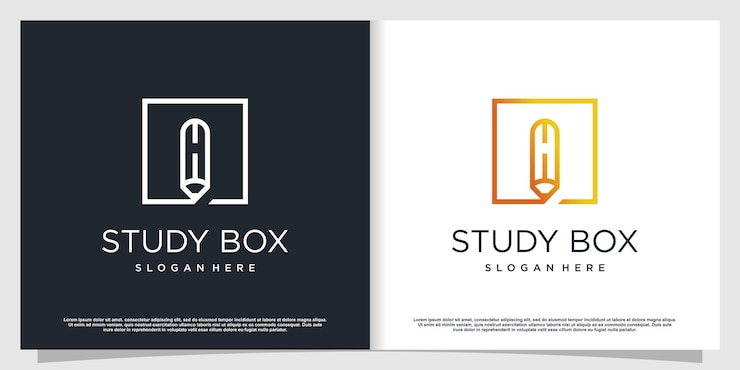 Vector logotipo de lápiz con concepto abstracto moderno vector premium