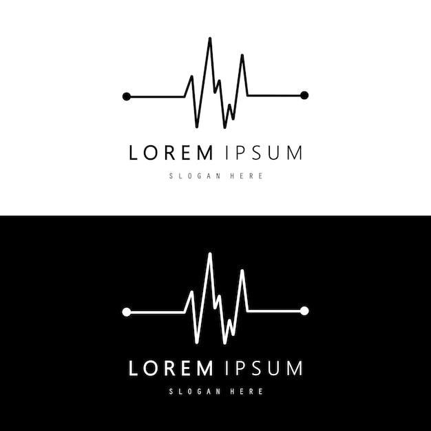 Logotipo del latido del corazón para la medicina médica con concepto de ilustración moderna