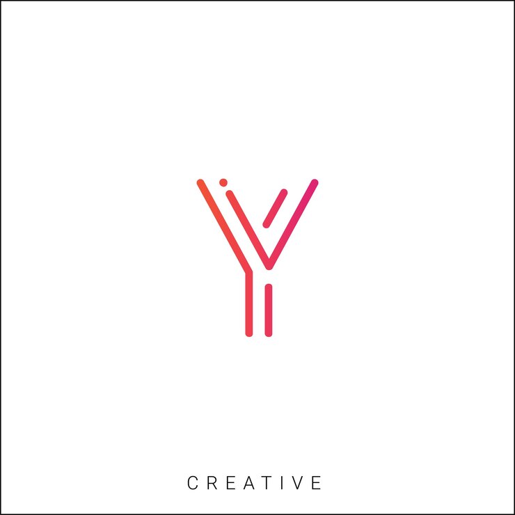 El logotipo de Y Latter Template Vector Colorful Monogram Symbol Font Logotipo de diseño moderno basado en el logotipo inicial