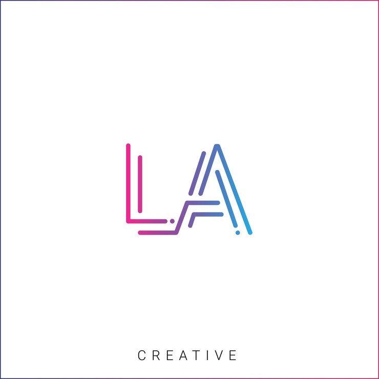 El logotipo de LA Latter Template Vector Colorful Monogram Symbol Font Logotipo de diseño moderno basado en el logotipo inicial