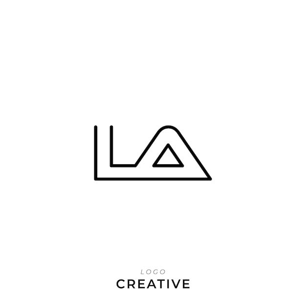 El logotipo de LA Latter Template Vector Colorful Monogram Symbol Font Logotipo de diseño moderno basado en el logotipo inicial